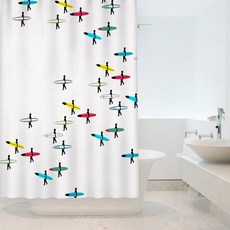 身體板圖案浴簾 150 x 200cm, 1個