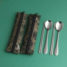 inspoon Hello Hello 湯匙筷子 + 數位餐具袋組, 混合顏色, 2套