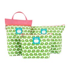 코니아일랜드 어린이집 방수파우치 3종 세트, 아기코끼리 그린