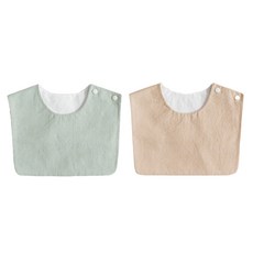 ROTOTO bebe 粉彩方形圍兜 2款, 薄荷綠+米色, 1組