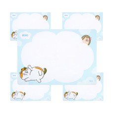 ibis 橘子貓咪黏性便條板 IL11400, 藍色, 5個