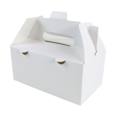 素面手提式半雞炸雞盒, 白色, 100個