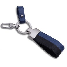 mOUETTE 牛皮簡約汽車鑰匙圈, 海軍藍, 1個