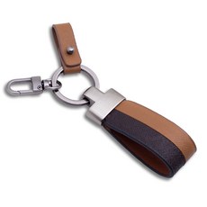 mOUETTE 牛皮簡約汽車鑰匙圈, 棕色, 1個