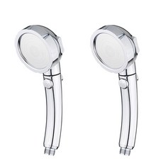 3段式鍍鉻蓮蓬頭 JSH006, 2個, 銀色