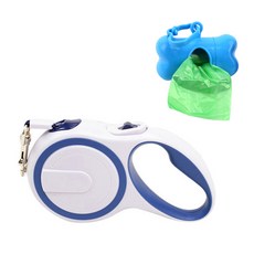 Care Pet 寵物自動伸縮牽繩 + 排便袋盒套組, 藍色 + 隨機出貨, 1套