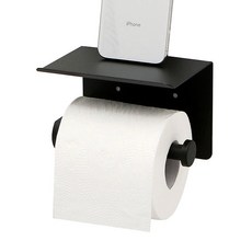 簡易擱板式填充紙巾架, 黑色的, 1個