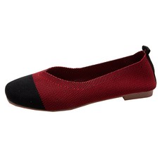 TCR 스퀘어 니트 플랫슈즈