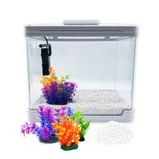 아쿠아테라 일체형 LED 어항 WG300A + 측면여과기 + 인조수초 3종 + 컬러스톤 세트, 어항,수초(혼합색상), 컬러스톤(화이트), 1개