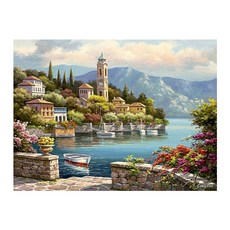 케이엠엘리 보석십자수 DIY 키트, 마을시계탑, 1세트