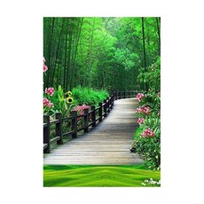 DIY鑽石畫 30*50cm, 1個, 竹林