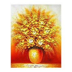 3D 鑽石畫 40 x 50 cm, 金錢樹花瓶, 1個