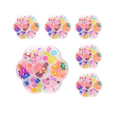 Bluemato 大花串珠10 7格型 105 x 105 mm 3款 + 線 + 塑膠盒套組, 混合顏色, 6套