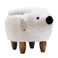 앳하스홈 주파크 애니멀 스툴, 곰 화이트, 1개