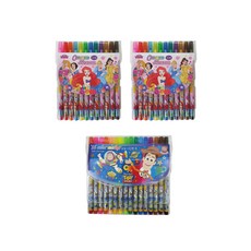 1977 ATTO 迪士尼公主簽字筆 12 色 2p + 1977 ATTO 玩具總動員水性簽字筆 16 色, 混色, 1套