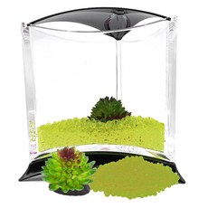 Aqua Terra Marimo & Beta Cube 魚缸生物沙套組, 魚缸（黑色三角洲）、沙子（黃綠色）