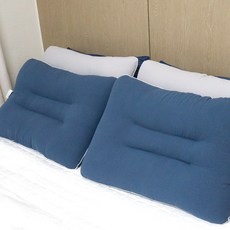 SPACE 可整顆水洗深度睡眠雙線枕頭, 海軍藍, 1個