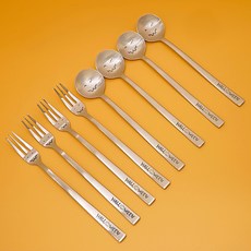 TABLE Art. 萬聖節甜點茶匙4入 + 茶叉4入組, 1套, 茶匙4入 + 茶叉4入