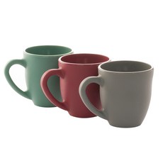 FLaiTO 矽膠手柄馬克杯 220ml, 卡其色, 灰色, 酒紅色, 3個