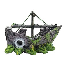 더플로우컴퍼니 해적 배 수족관 장식, 1개