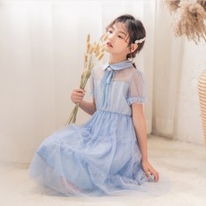 Bebemong Story 女童透氣透視領洋裝