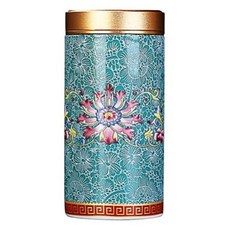 琺瑯彩瓷密封茶罐 L號, 1個, 孔雀綠