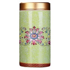 琺瑯彩瓷密封茶罐 L號, 1個, 蘋果綠