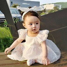 I am bebe 女童夏季薄紗連身裙+髮帶套裝