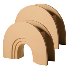 Block Mart北歐風陶瓷花瓶 2入, 淺褐色的