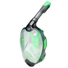 Funny tail 魚眼全臉浮潛面具, 綠色
