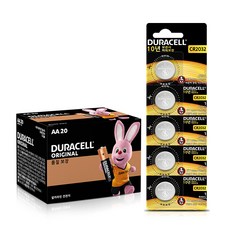 듀라셀 알카라인 건전지 AA 20p + 코인 리튬 CR2032 5p 세트, 1세트