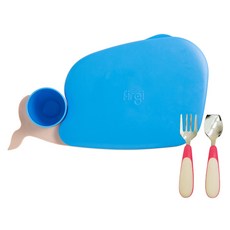 Firgi 4格保鮮盒, 餐盤(藍色)+湯匙叉子(珊瑚紅), 餐盤+湯匙+叉子+收納盒