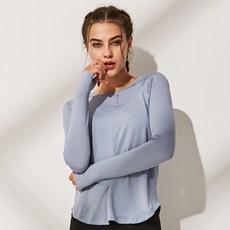 나야스타일 여성용 요가복 긴팔티