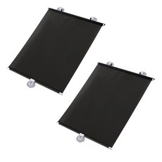 Block Mart 捲簾式車用遮陽簾, 黑色, 2個