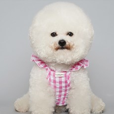 Grooming Dog Baidamsumi 寵物犬格紋短版背心, 粉紅色