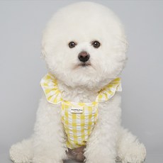 Grooming Dog By Damsumi 寵物格紋短版背心, 黃色