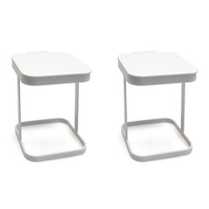 mono flat 掀蓋式廚房桌面垃圾桶, 白色的, 2個