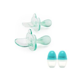 YummyMia 兒童副食品熊熊造型湯匙+叉子+餐具盒 2入, 1組, 薄荷綠