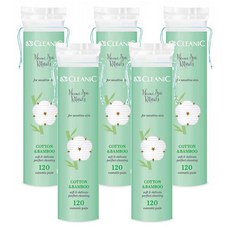 CLEANIC Home Spa棉花與竹子化妝棉, 120枚, 5包