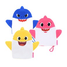 aizoum 鯊魚家庭造型海綿沐浴手套 3入, 1組, 混色