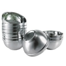 Kitchenfree 雙層不鏽鋼鐵碗 16cm, 單色, 10個