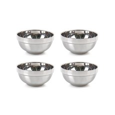 Kitchenfree 雙層不鏽鋼鐵碗 12cm, 單色, 4個