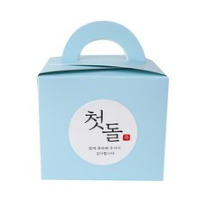普通包裝盒 50p + 石貼紙 Hangul 2 50p 套組, 藍色, 1套