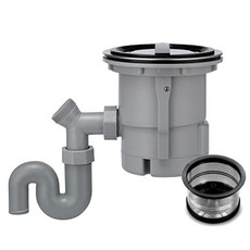 HANIL 不銹鋼水槽排水管組附蓋子 W-200US, 混色