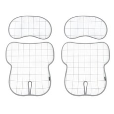 Manito 孩童汽車涼感印花座椅墊 2入, 灰色格紋款, 1個