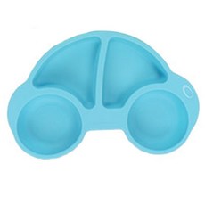 Kinder Ville 車車造型矽膠吸盤式餐盤, 藍色