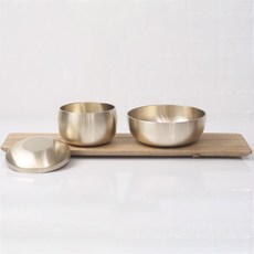 Obooja 韓國產鍮器玉碗組, 單一顏色, 玉飯碗 + 碗蓋 + 大碗