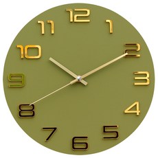 세은디자인 시그널 벽시계, 올리브그린