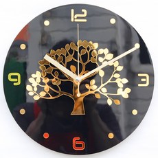 Sae-eun Design 黃金樹壁掛鐘, 黑色