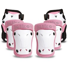 Mikou 孩童運動護具 3pcs x 2p + Pouch Set, 粉色的